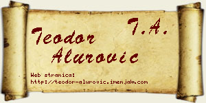 Teodor Alurović vizit kartica